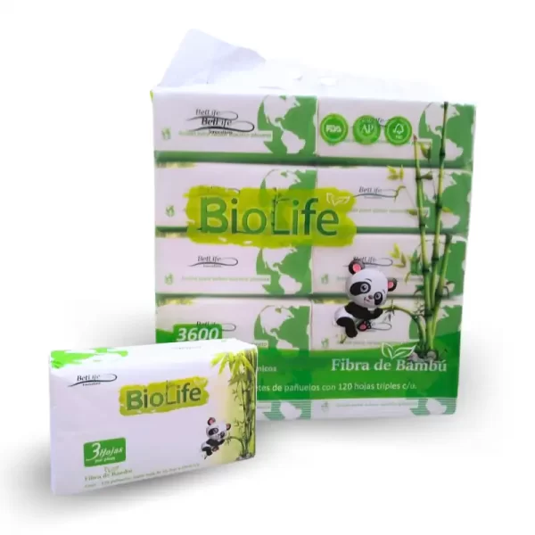 Paque te pañuelos de bambu Biolife